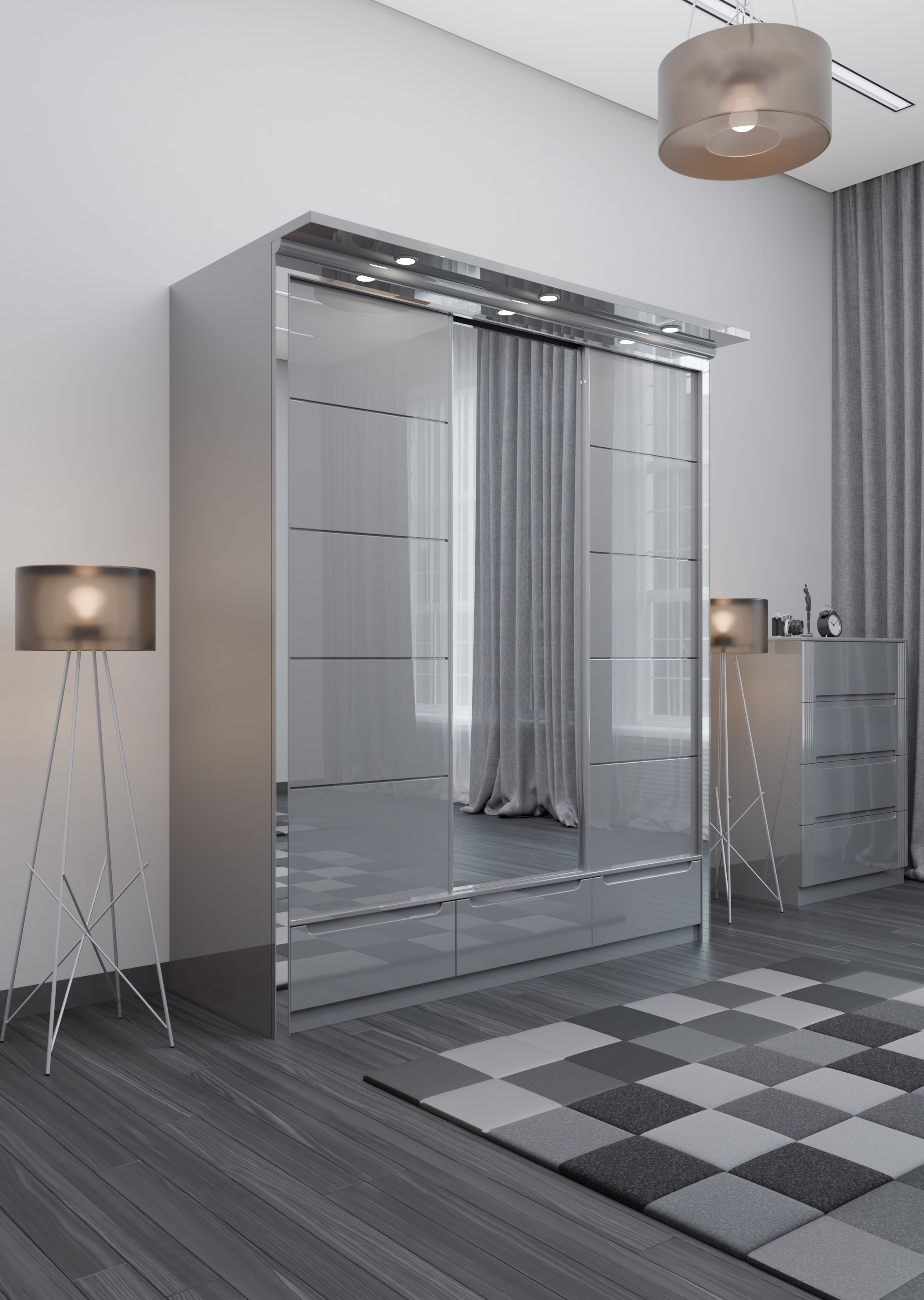 W01 High Gloss Wardrobe