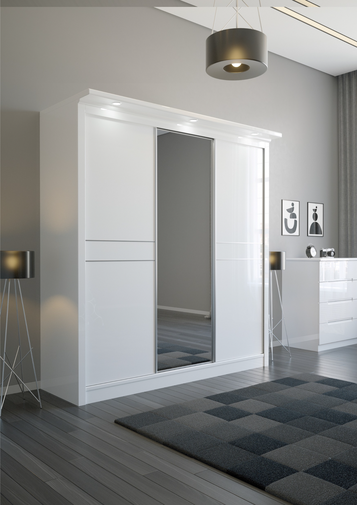 W02 High Gloss Wardrobe