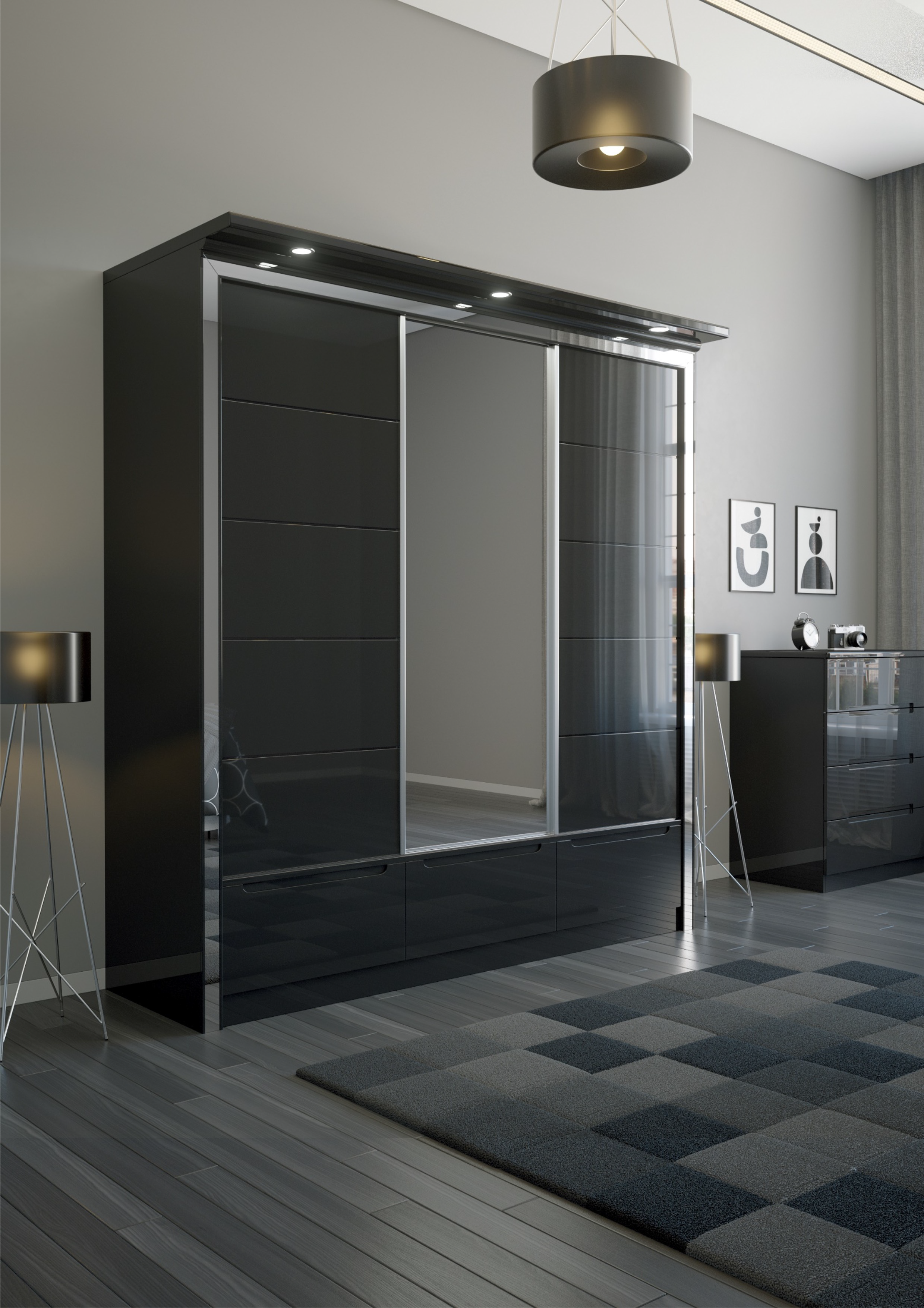 W01 High Gloss Wardrobe