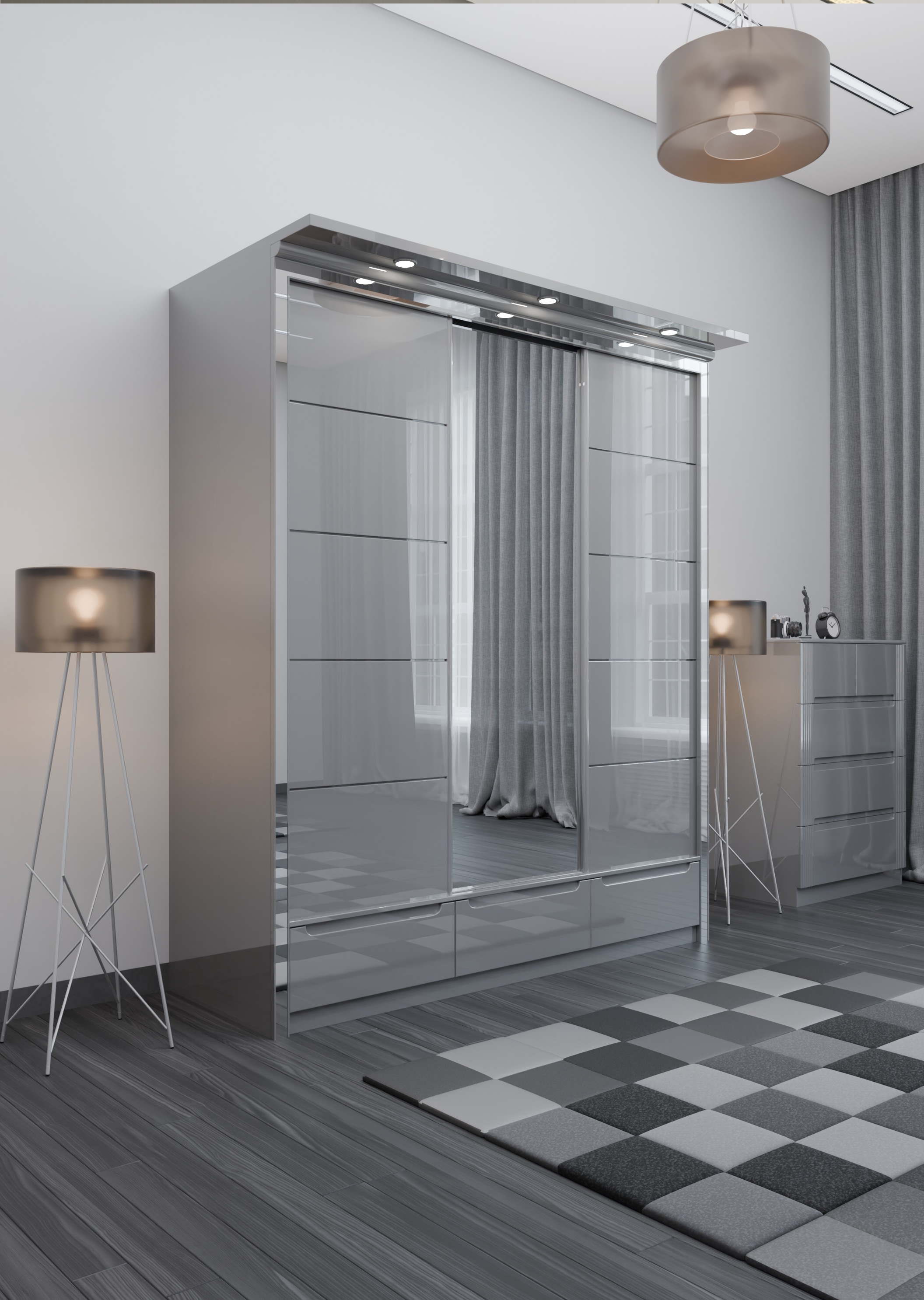 W01 High Gloss Wardrobe