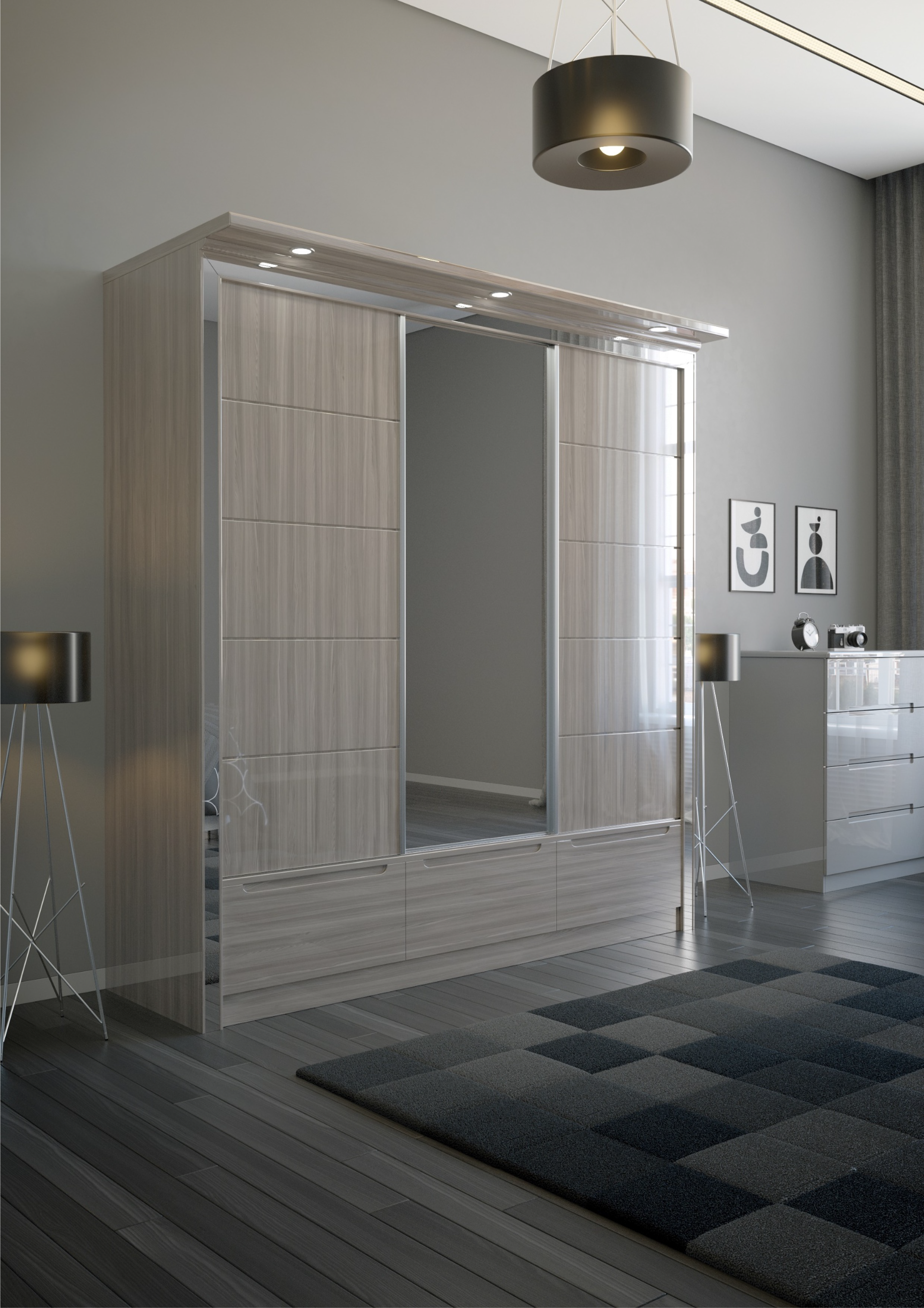W01 High Gloss Wardrobe