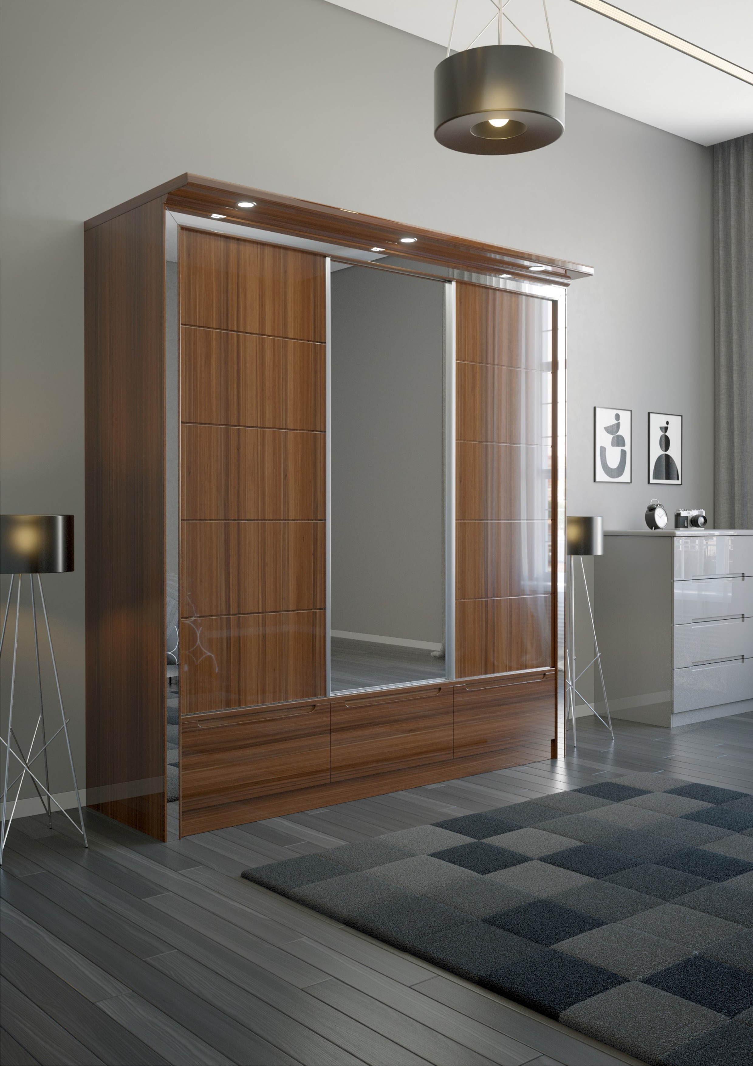 W01 High Gloss Wardrobe