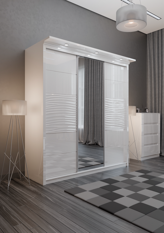 Wavy High Gloss Wardrobe