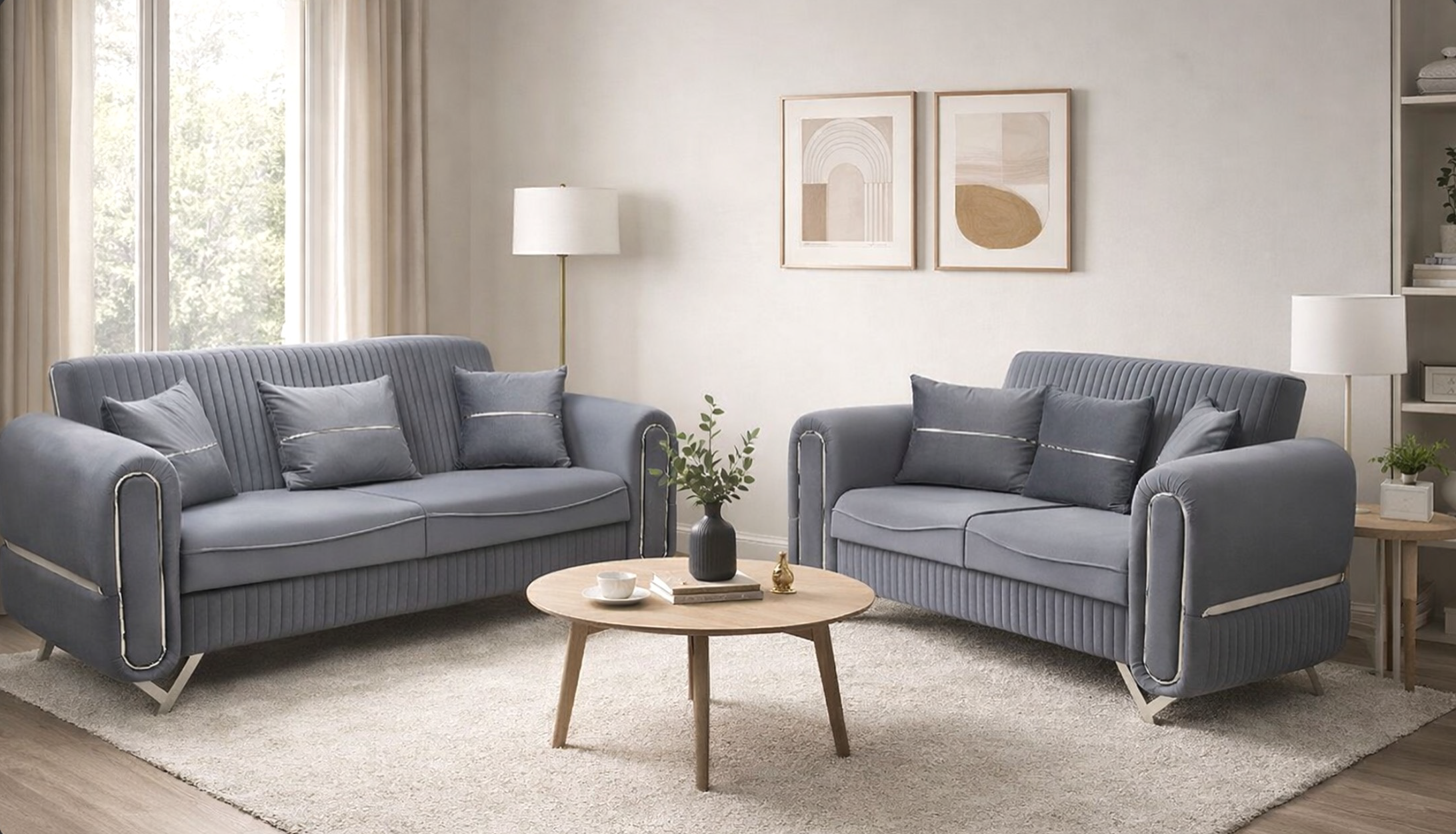 OVAL CREAM 3 + 2 Sofa