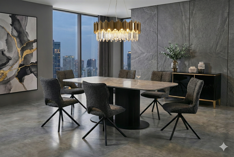 Roseland 360 Swivel Grey Dining Chair 6x