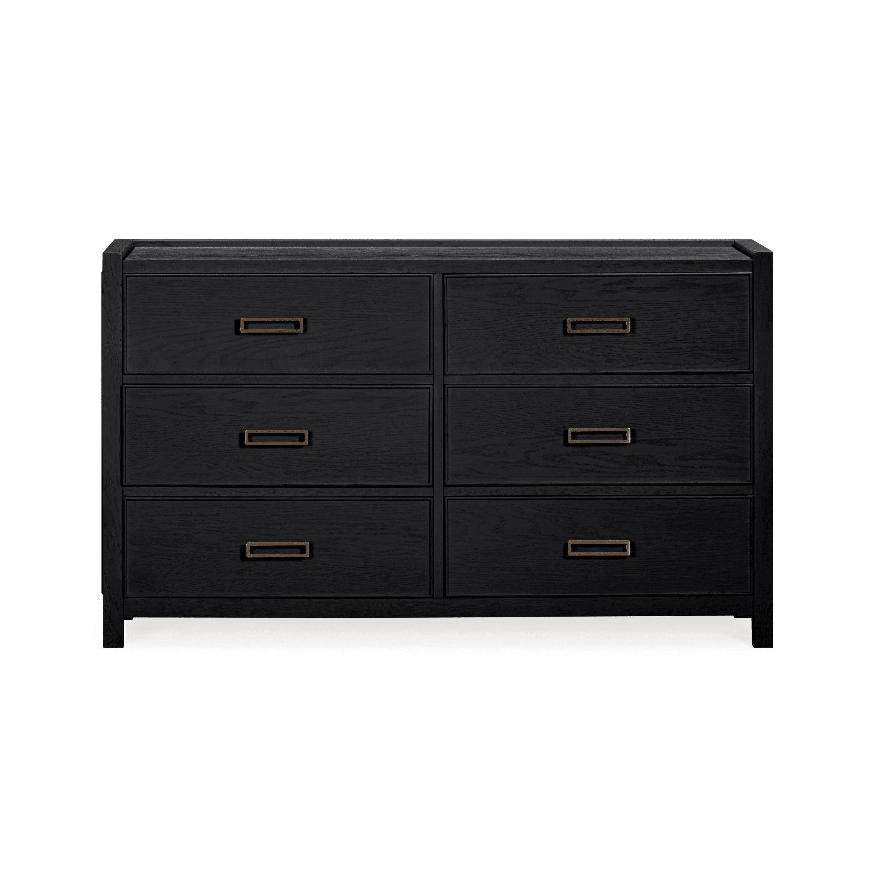 Soho Black Oak Veneer 6 Drawer Chest