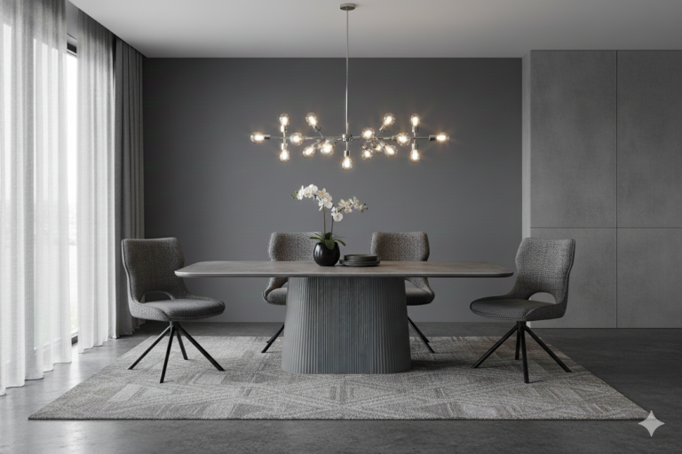 Davos Grey Oval Ceramic Dining Table