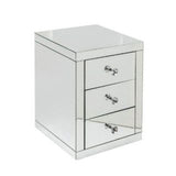 3 Drawer Mirrored Bedside