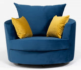 April Swivel Chair Velvet Marine