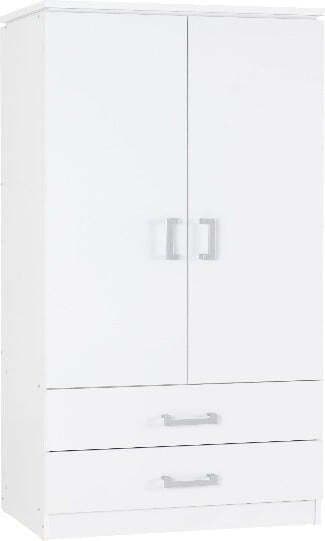 Charles 2 Door 2 Drawer Wardrobe In White