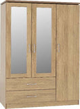 Charles 3 Door 2 Drawer Mirrored Wardrobe