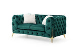 Chesterfield Sofas Sets In Luxury Green Velvet