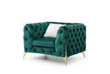 Chesterfield Sofas Sets In Luxury Green Velvet