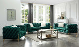 Chesterfield Sofas Sets In Luxury Green Velvet