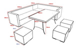 Classic Beige Grey Rattan Garden Corner Sofa Dining Set