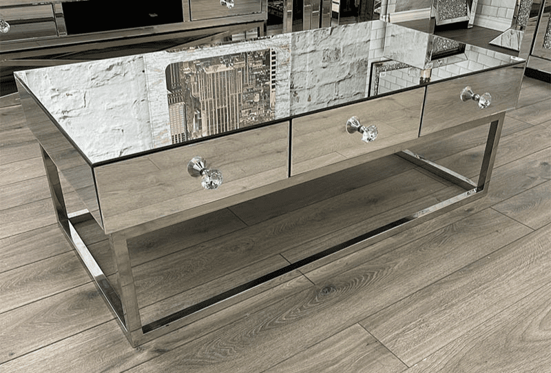 Clear Mirrored Coffee Table