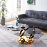 Coffee Table With Gold And Sliver Stand