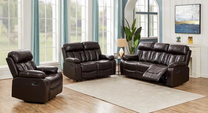 Leather Aire Manual Recliner Luxurious Sofa