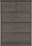 Lisbon 3+2 Drawer Chest Black Wood Grain