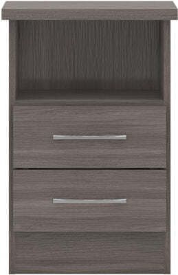 Nevada 2 Drawer Bedside Black Wood Grain