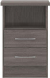 Nevada 2 Drawer Bedside Black Wood Grain