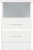 Nevada 2 Drawer Bedside White Gloss