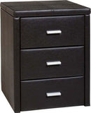 Prado 3 Drawer Bedside Chest Brown & Black Faux Leather