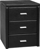 Prado 3 Drawer Bedside Chest Brown & Black Faux Leather