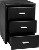 Prado 3 Drawer Bedside Chest Brown & Black Faux Leather