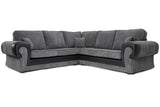 Sector Large Corner Sofa Black/Grey Cord