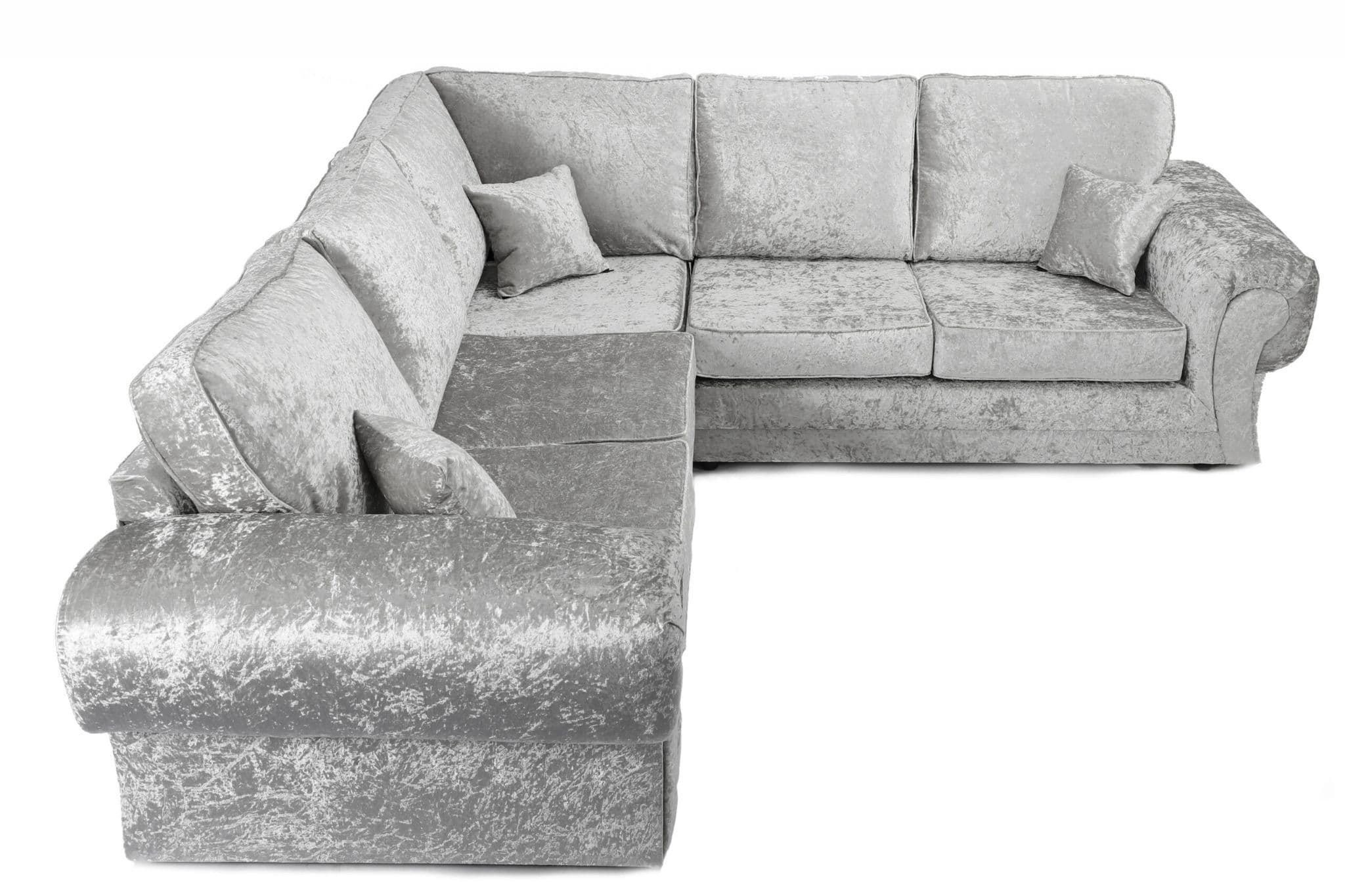 Sector Large Corner Sofa Silver Shimmer