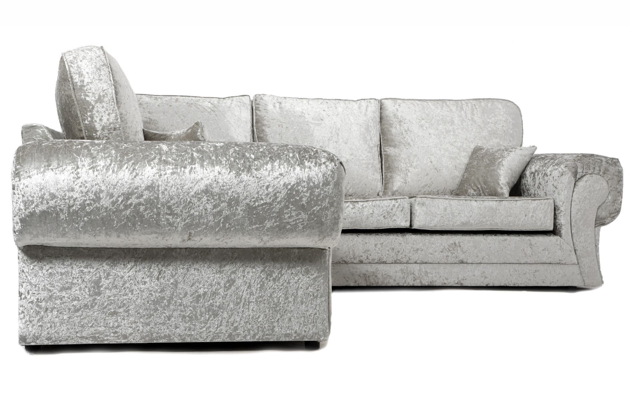 Sector Large Corner Sofa Silver Shimmer