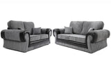 Tangence 3 + 2 Seater Sofa Black/Grey Cord