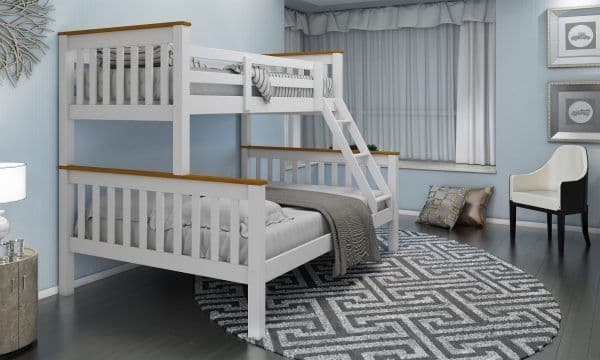 Triple White Bunk Bed